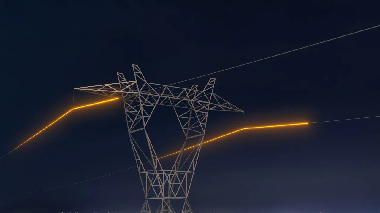 A power line with wires running through it.