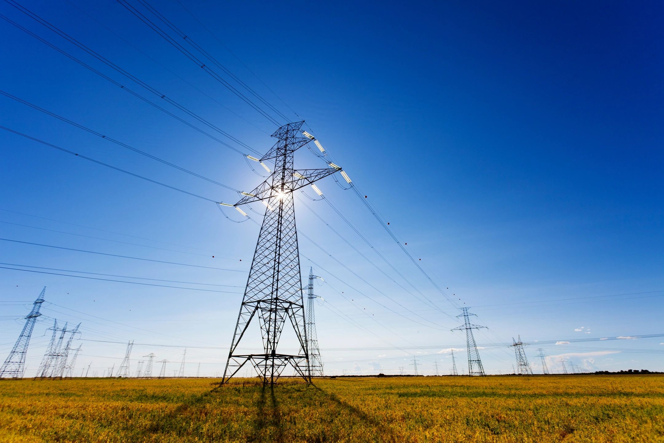 fm=f_10655 A power line tower in the middle of a field.