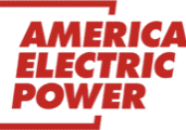 A green background with red letters that say " america electric power ".