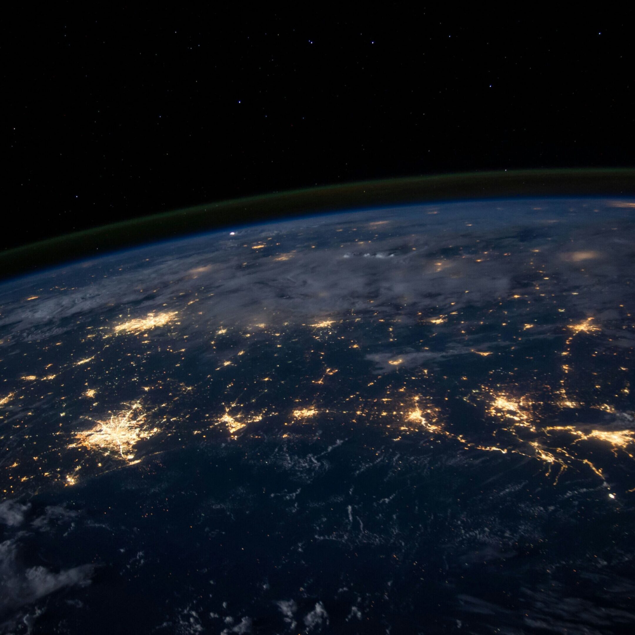 nasa-Q1p7bh3SHj8-unsplash A view of the earth from space at night.